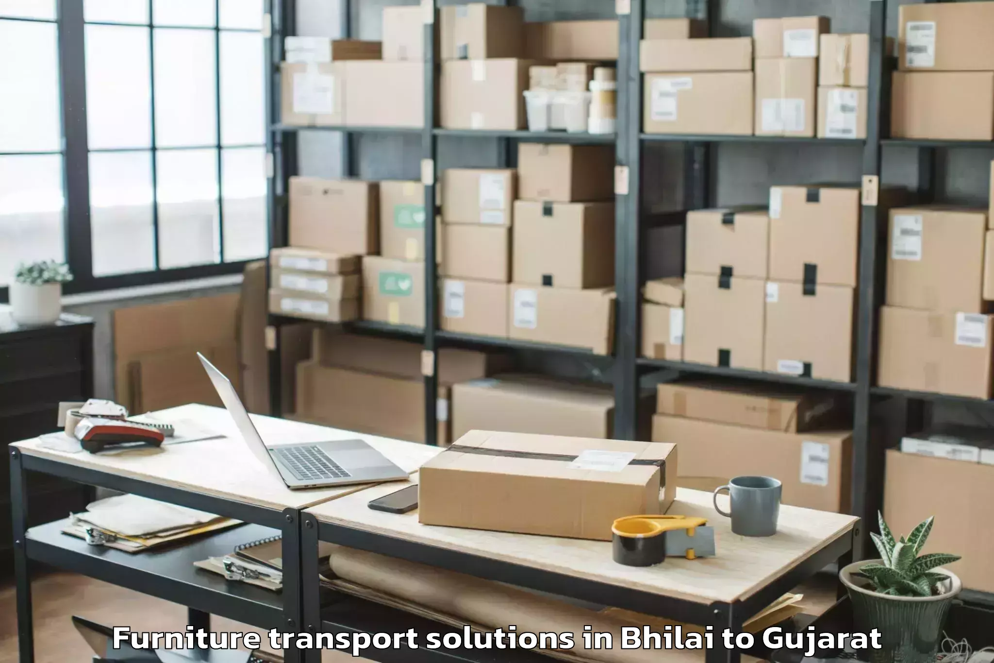 Reliable Bhilai to Kalol Furniture Transport Solutions